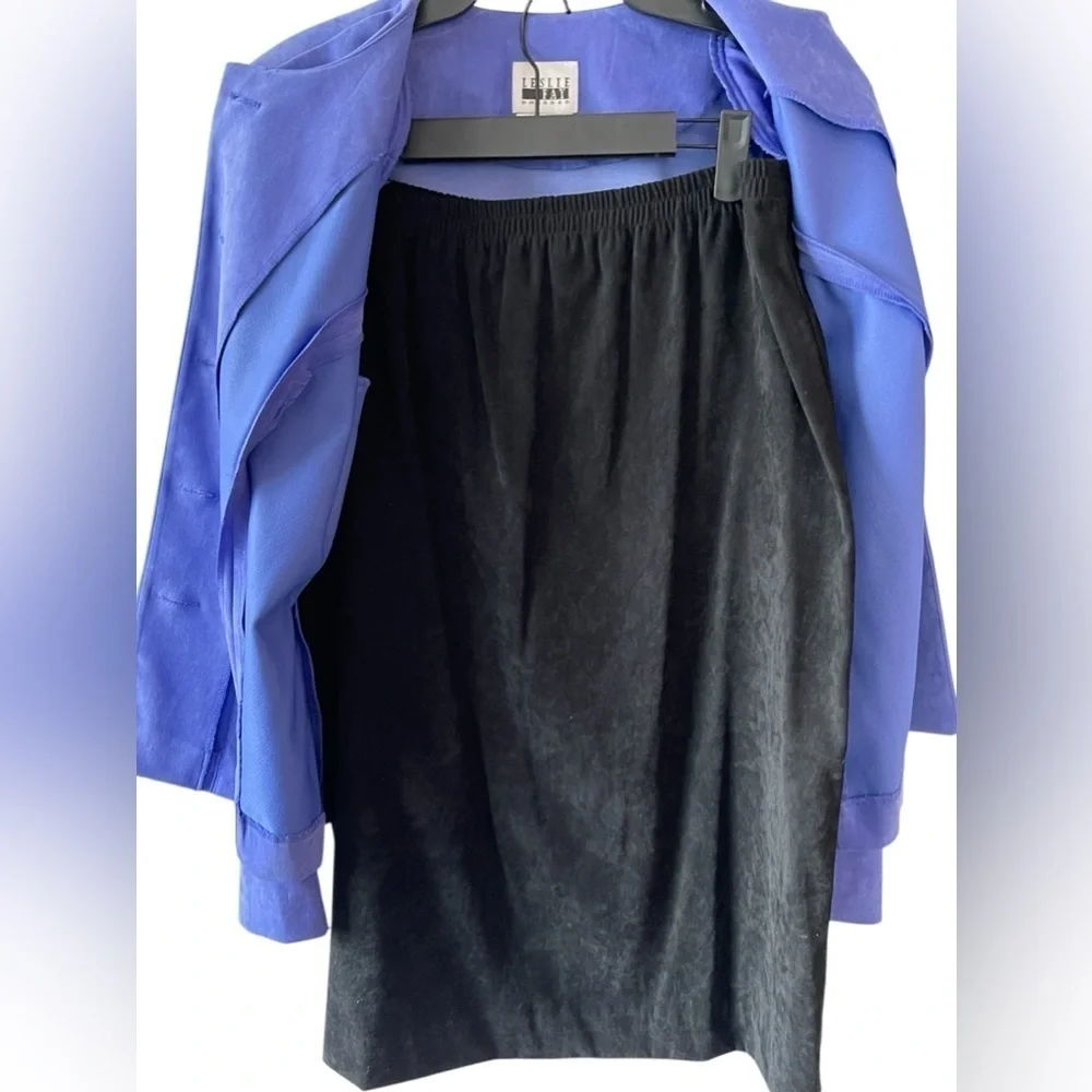 Leslie Fay Vintage Purple Skirt Suit Set | 2-Piece Jacket & Skirt Size 12